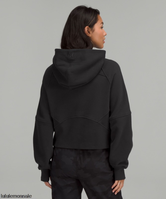 Lululemon Damen DELULU185 | Schwarzer Scuba Oversized-Hoodie Mit Halbem Reißverschluss